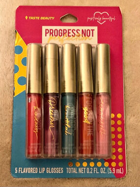 Taste Beauty Progress Not Perfection 5-Piece Lip Gloss Set